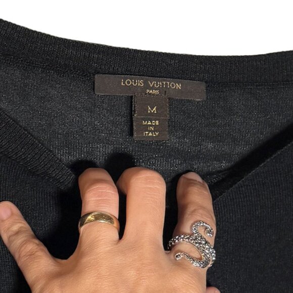 Louis Vuitton Black Cashmere Wool Open Arms Thin Sweater - Picture 6 of 8